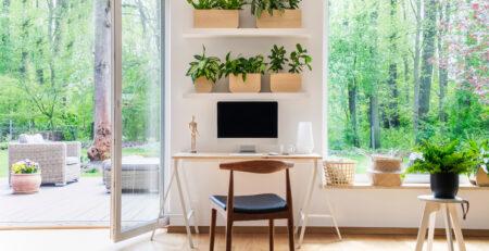 Zen Home Office With Computer In A Beautiful Spacious Living